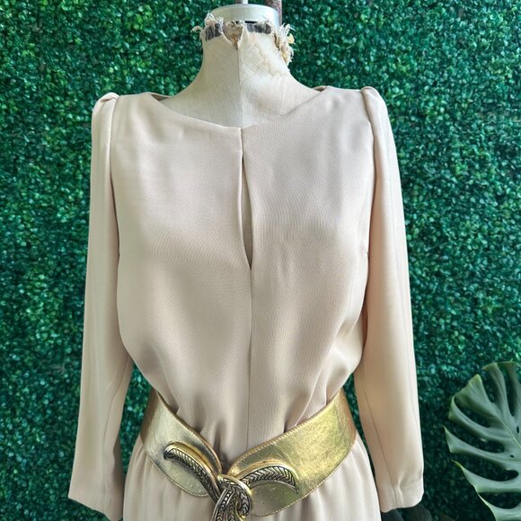 New Alonso Paris Milan New York Beige Long jumpsuit made in Italy - Picture 6 of 7